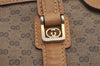 Auth GUCCI Micro GG PVC Leather 2Way Shoulder Cross Body Hand Bag Brown L0632