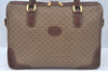 Authentic GUCCI Micro GG PVC Leather Hand Boston Bag Brown Junk L0633