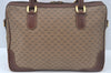 Authentic GUCCI Micro GG PVC Leather Hand Boston Bag Brown Junk L0633