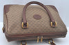 Authentic GUCCI Micro GG PVC Leather Hand Boston Bag Brown Junk L0633