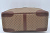 Authentic GUCCI Micro GG PVC Leather Hand Boston Bag Brown Junk L0633