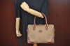 Authentic GUCCI Micro GG PVC Leather Hand Boston Bag Brown Junk L0633