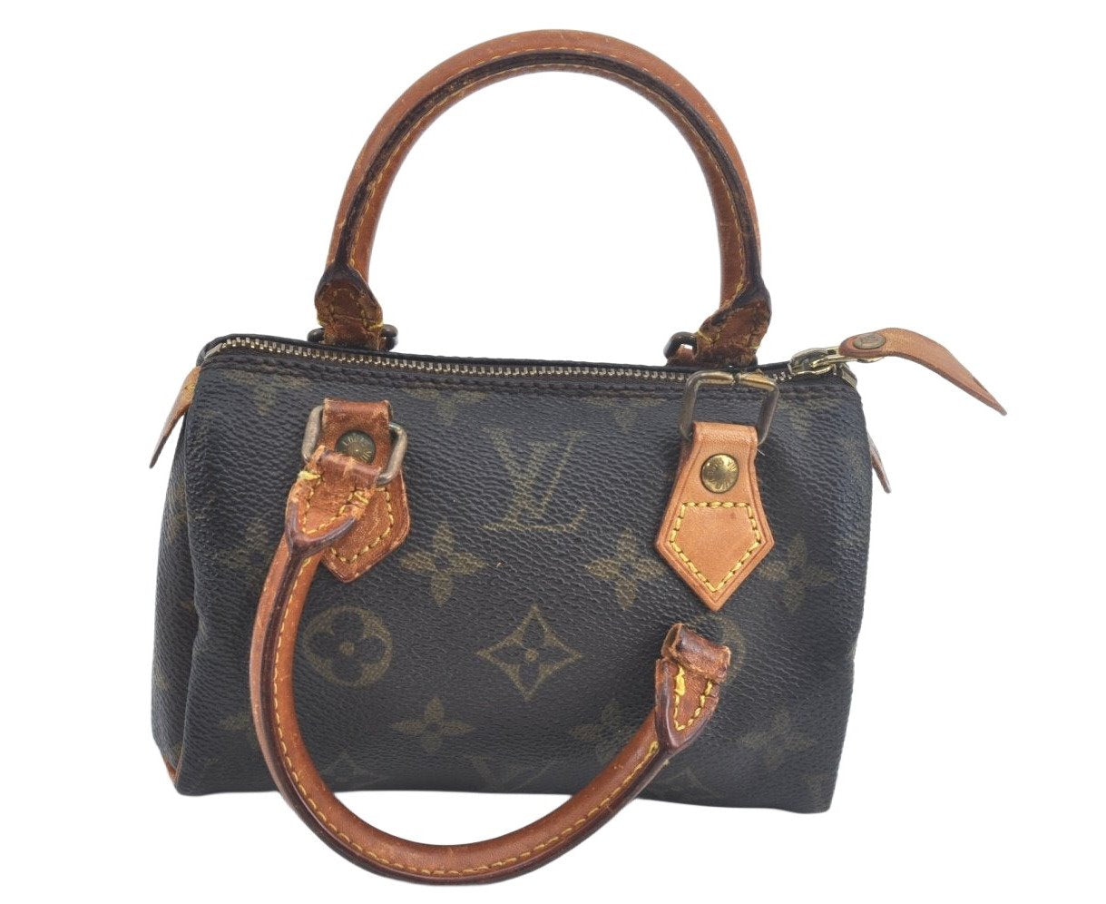 Authentic Louis Vuitton Monogram Mini Speedy Hand Bag Purse M41534 LV Junk L0641