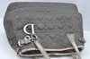 Authentic Christian Dior Cannage PVC Shoulder Tote Bag Gray Leather CD L0645