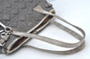 Authentic Christian Dior Cannage PVC Shoulder Tote Bag Gray Leather CD L0645