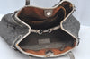 Authentic Christian Dior Cannage PVC Shoulder Tote Bag Gray Leather CD L0645