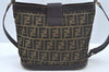 Authentic FENDI Zucca Shoulder Cross Body Bag Canvas Leather Brown L0646