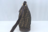 Authentic FENDI Zucca Shoulder Cross Body Bag Canvas Leather Brown L0646