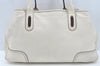 Authentic GUCCI Princy Leather Shoulder Tote Bag 163805 White L0647
