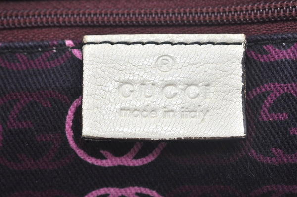 Authentic GUCCI Princy Leather Shoulder Tote Bag 163805 White L0647