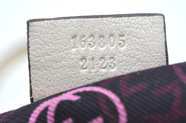 Authentic GUCCI Princy Leather Shoulder Tote Bag 163805 White L0647