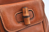 Authentic GUCCI Bamboo Backpack Leather Brown L0651