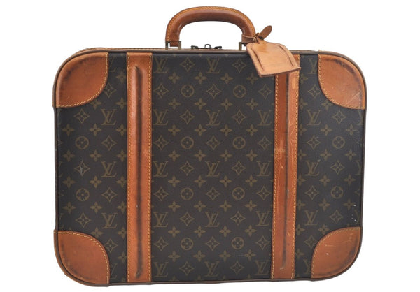 Louis Vuitton Monogram Stratos 45 Trunk Case Travel Bag Old Model Junk L0654