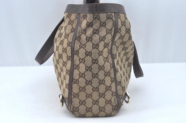 Authentic GUCCI Vintage Shoulder Tote Bag GG Canvas Leather 141472 Brown L0656