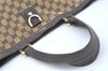 Authentic GUCCI Vintage Shoulder Tote Bag GG Canvas Leather 141472 Brown L0656
