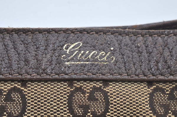 Authentic GUCCI Vintage Shoulder Tote Bag GG Canvas Leather 141472 Brown L0656