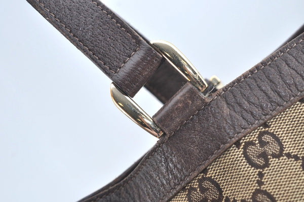 Authentic GUCCI Vintage Shoulder Tote Bag GG Canvas Leather 141472 Brown L0656