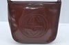 Authentic GUCCI Enamel Hand Bag Brown Junk L0659