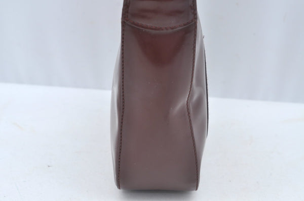 Authentic GUCCI Enamel Hand Bag Brown Junk L0659