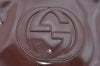 Authentic GUCCI Enamel Hand Bag Brown Junk L0659