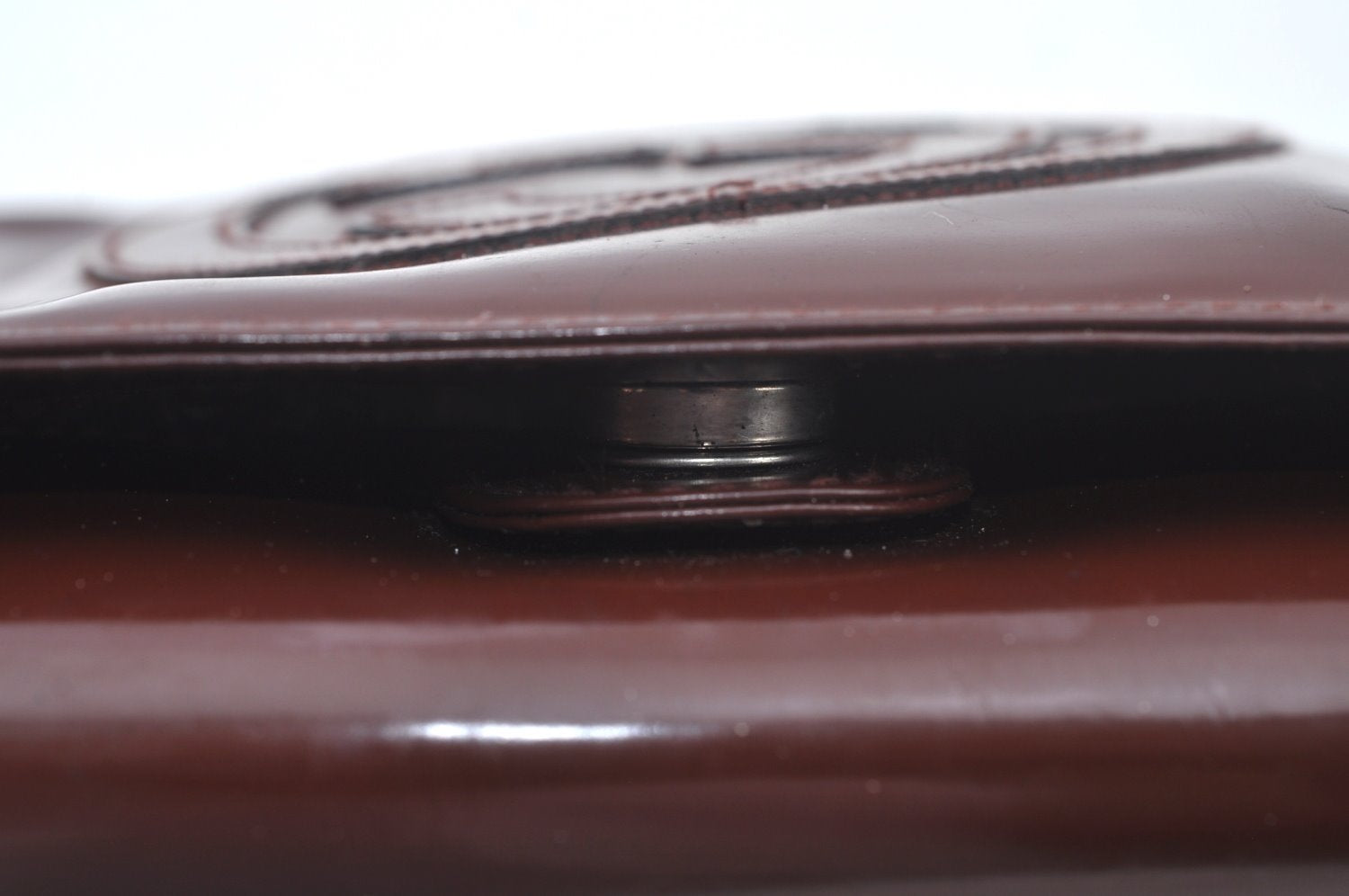 Authentic GUCCI Enamel Hand Bag Brown Junk L0659
