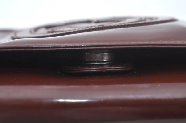 Authentic GUCCI Enamel Hand Bag Brown Junk L0659