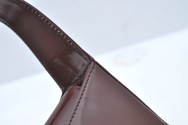 Authentic GUCCI Enamel Hand Bag Brown Junk L0659