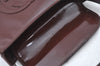 Authentic GUCCI Enamel Hand Bag Brown Junk L0659