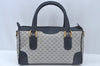 Authentic GUCCI Micro GG PVC Leather Hand Boston Bag Navy L0661