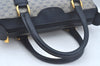 Authentic GUCCI Micro GG PVC Leather Hand Boston Bag Navy L0661