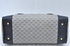 Authentic GUCCI Micro GG PVC Leather Hand Boston Bag Navy L0661