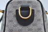 Authentic GUCCI Micro GG PVC Leather Hand Boston Bag Navy L0661