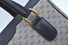 Authentic GUCCI Micro GG PVC Leather Hand Boston Bag Navy L0661