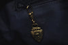 Authentic GUCCI Micro GG PVC Leather Hand Boston Bag Navy L0661