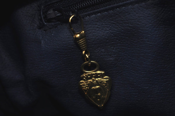 Authentic GUCCI Micro GG PVC Leather Hand Boston Bag Navy L0661