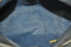 Authentic GUCCI Micro GG PVC Leather Hand Boston Bag Navy L0661