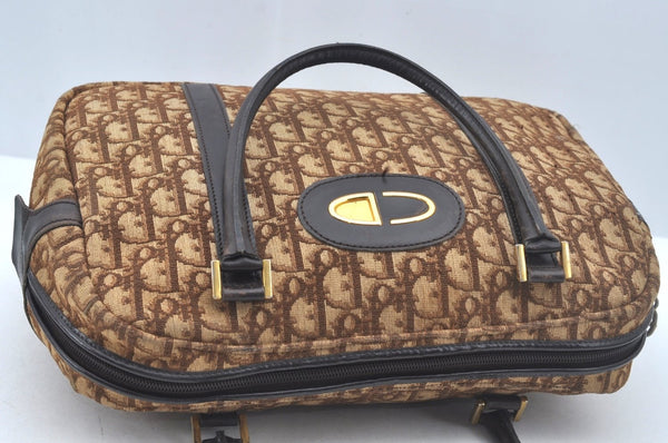 Authentic Christian Dior Trotter Hand Bag Canvas Brown L0663