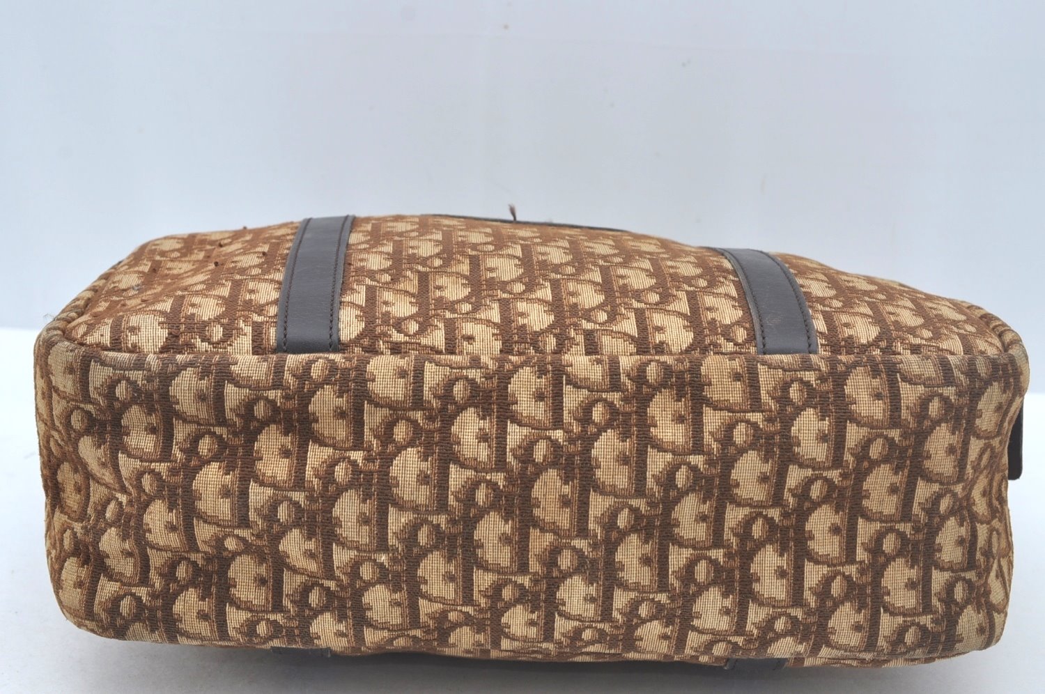 Authentic Christian Dior Trotter Hand Bag Canvas Brown L0663