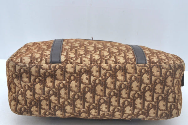 Authentic Christian Dior Trotter Hand Bag Canvas Brown L0663