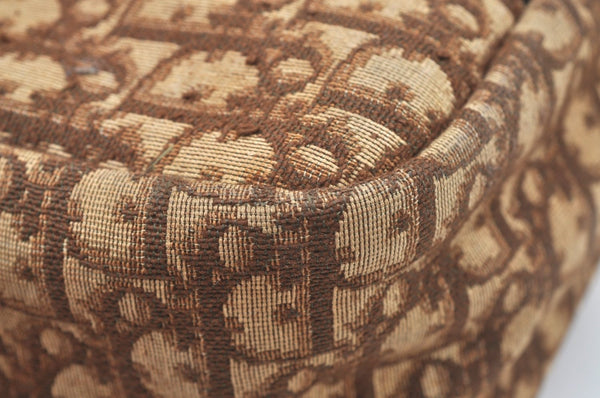 Authentic Christian Dior Trotter Hand Bag Canvas Brown L0663