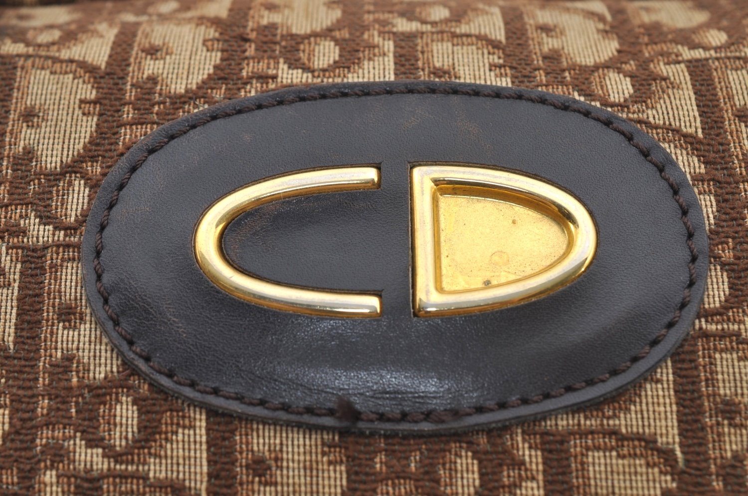 Authentic Christian Dior Trotter Hand Bag Canvas Brown L0663