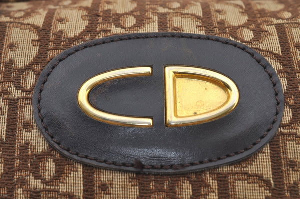 Authentic Christian Dior Trotter Hand Bag Canvas Brown L0663