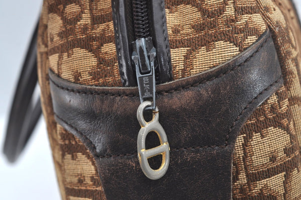 Authentic Christian Dior Trotter Hand Bag Canvas Brown L0663