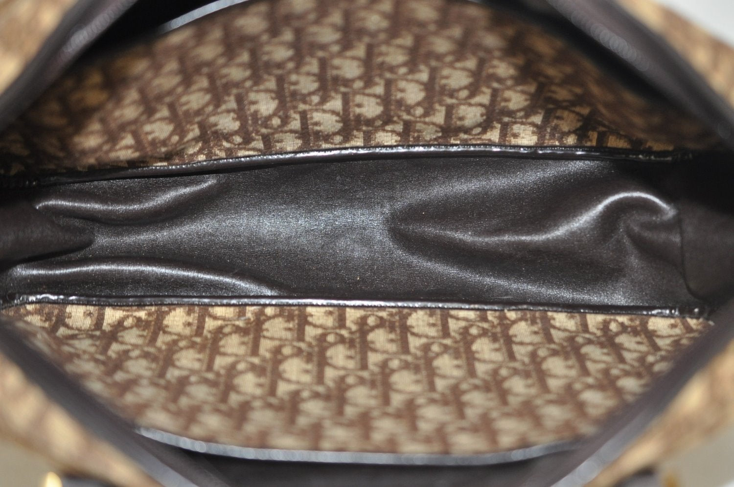 Authentic Christian Dior Trotter Hand Bag Canvas Brown L0663