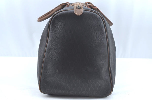 Authentic Christian Dior Honeycomb Boston Hand Bag PVC Leather Black CD L0664