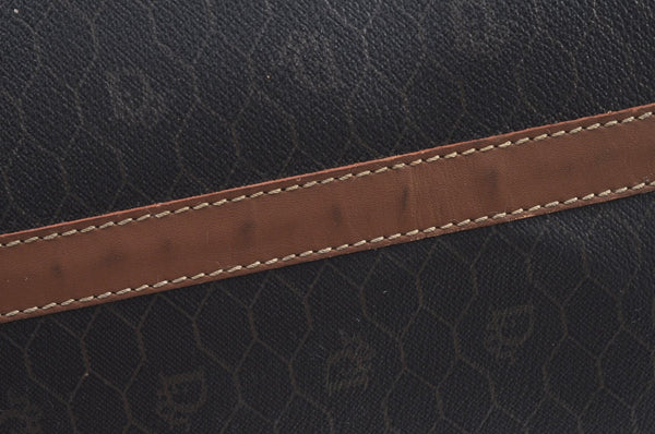 Authentic Christian Dior Honeycomb Boston Hand Bag PVC Leather Black CD L0664
