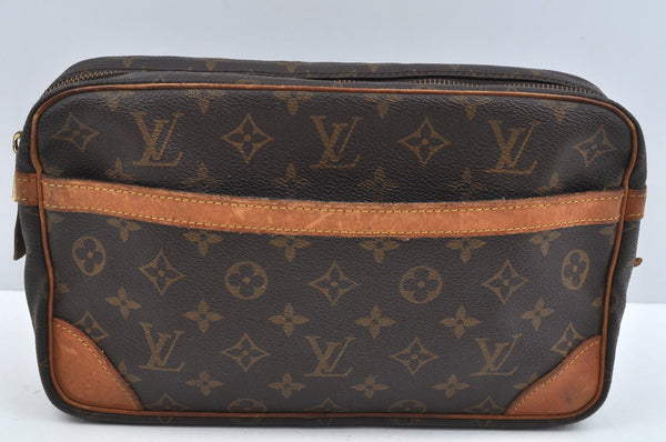 Authentic Louis Vuitton Monogram Compiegne 28 Clutch Hand Bag M51845 LV L0672