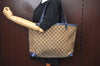 Authentic GUCCI Craft Shoulder Tote Bag GG Canvas Leather 247209 Brown L0675