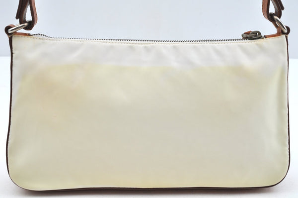 Authentic PRADA Nylon Tessuto Leather Shoulder Hand Bag Purse White L0680