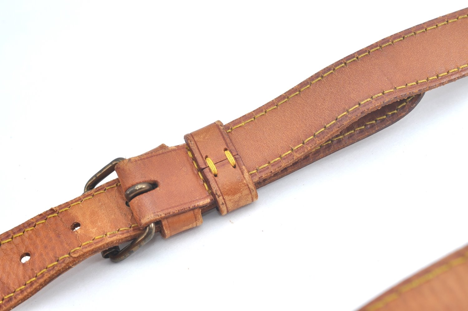 Authentic Louis Vuitton Leather Shoulder Strap Beige 41.3-44.5